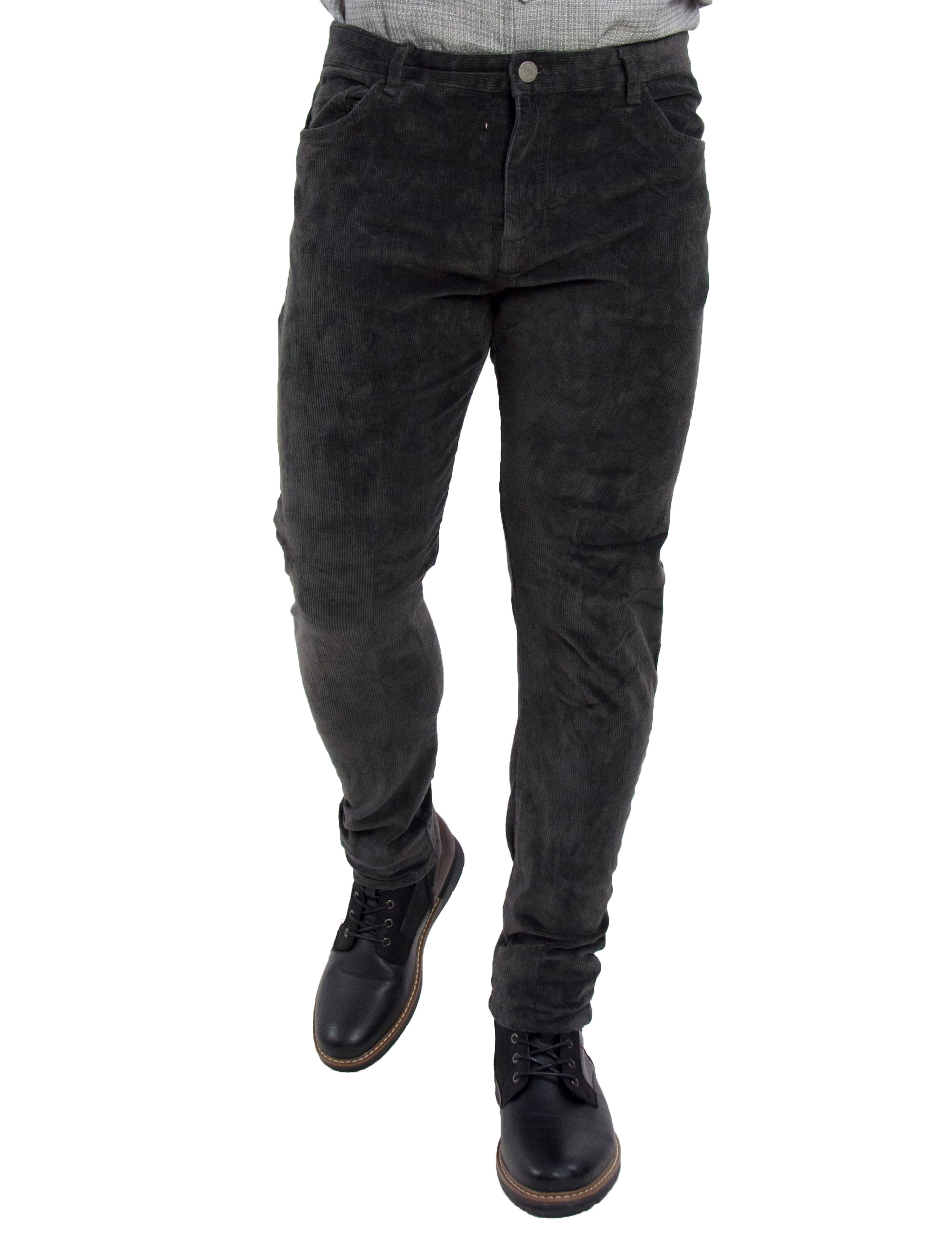 Ανδρικό γκρι κοτλέ παντελόνι ελαστικό Bread &amp; Buttons 801180 φωτογραφία